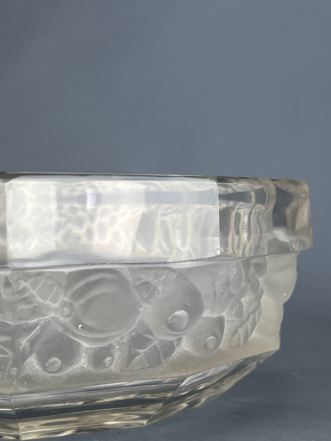 Centrotavola in vetro decoro frutta satinato