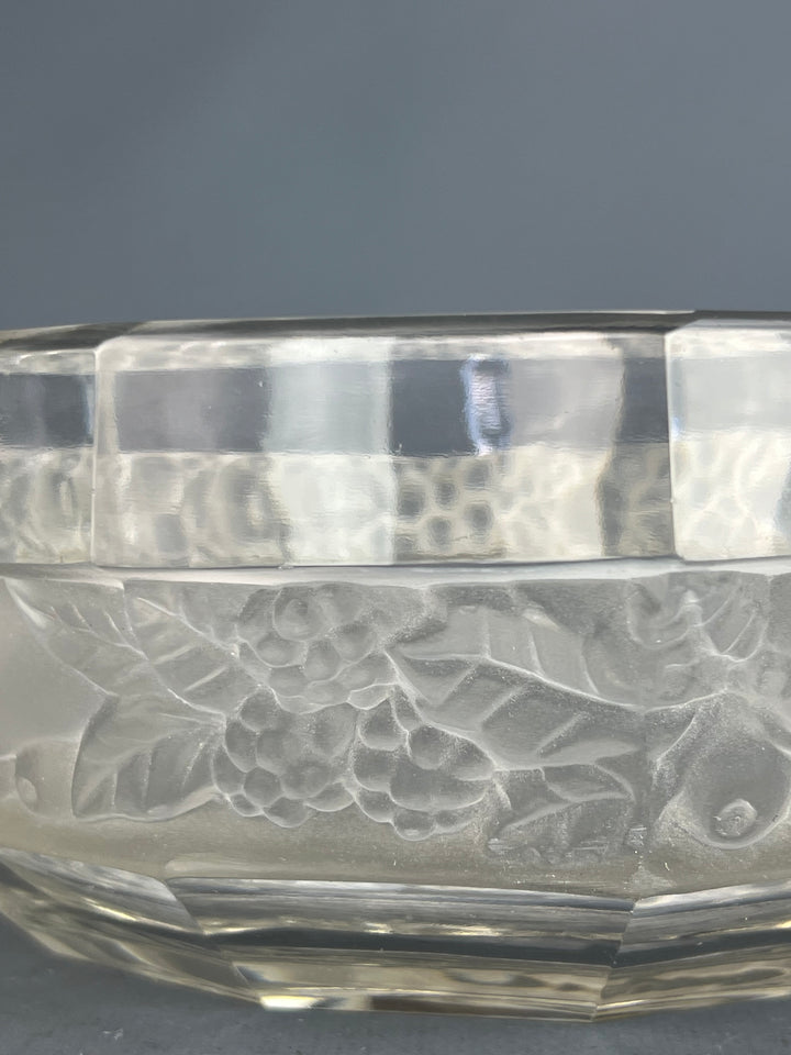 Centrotavola in vetro decoro frutta satinato