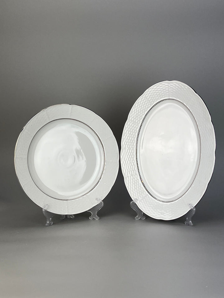 Servizio piatti Thun Czechoslovakia dodici persone decoro argento