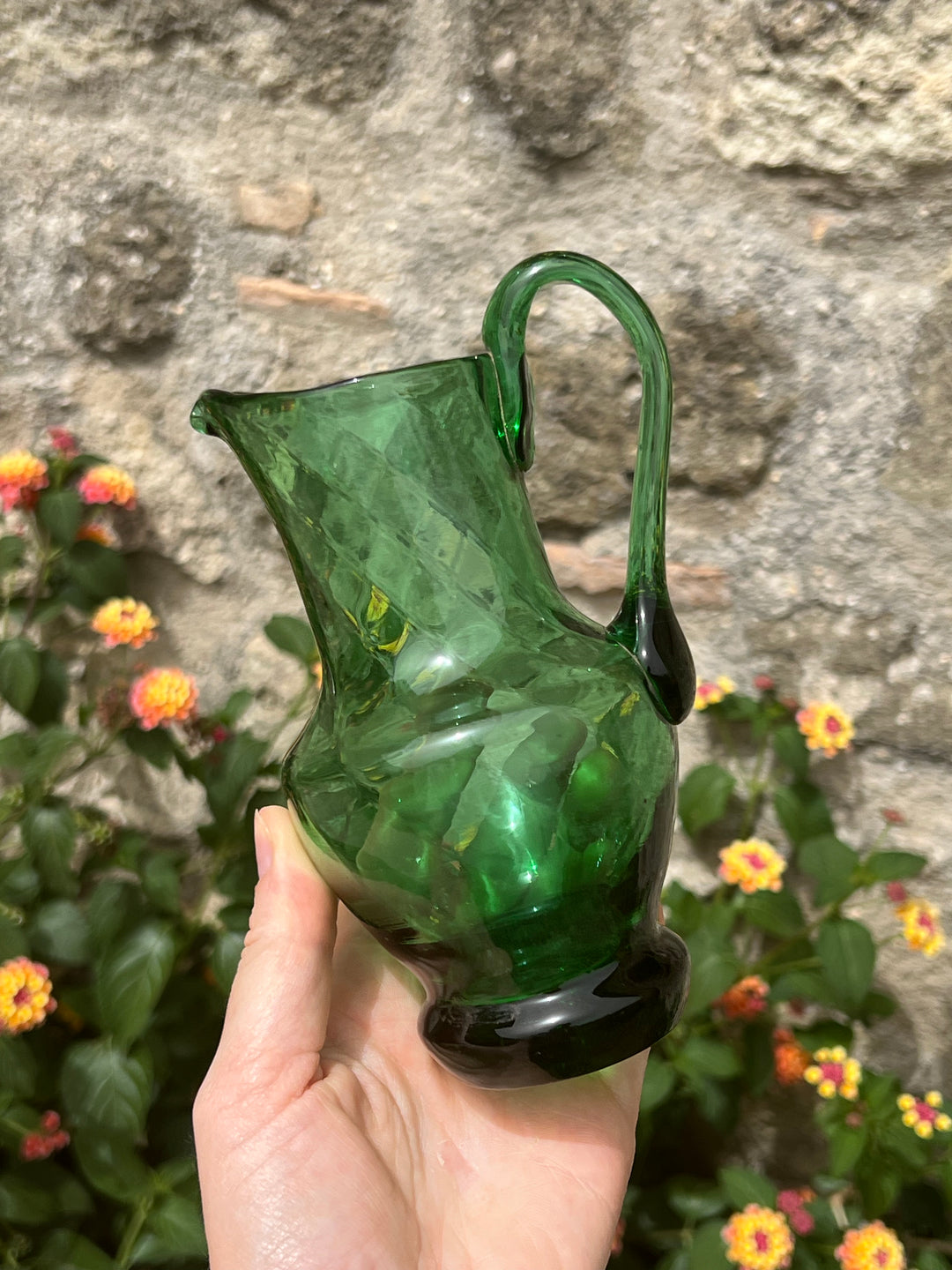 Brocca vetro verde vintage