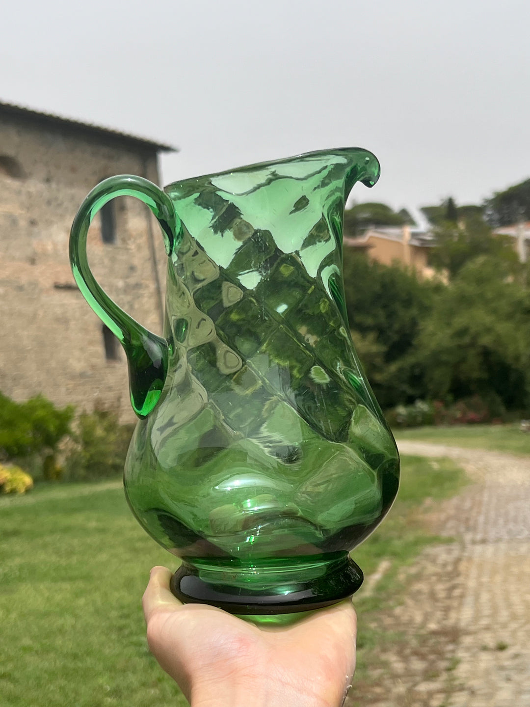 Brocca vetro verde vintage