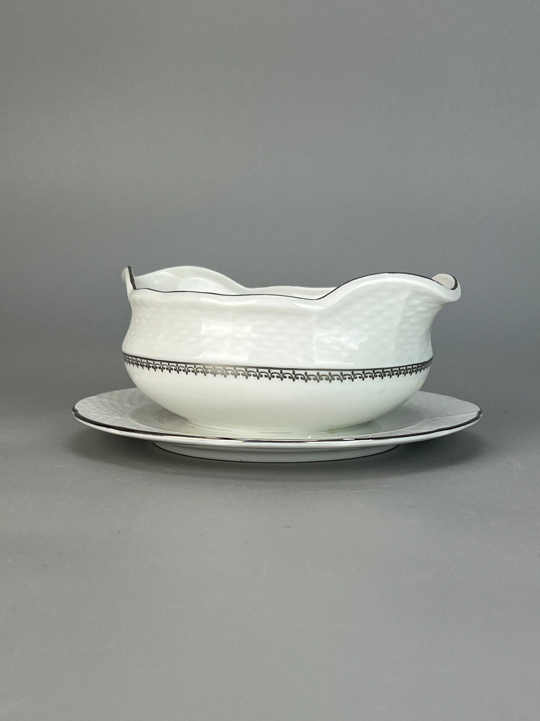 Servizio piatti Thun Czechoslovakia dodici persone decoro argento