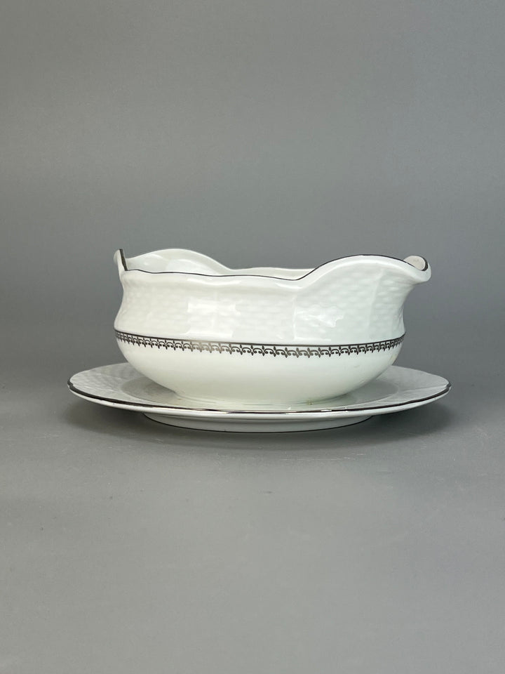 Servizio piatti Thun Czechoslovakia dodici persone decoro argento