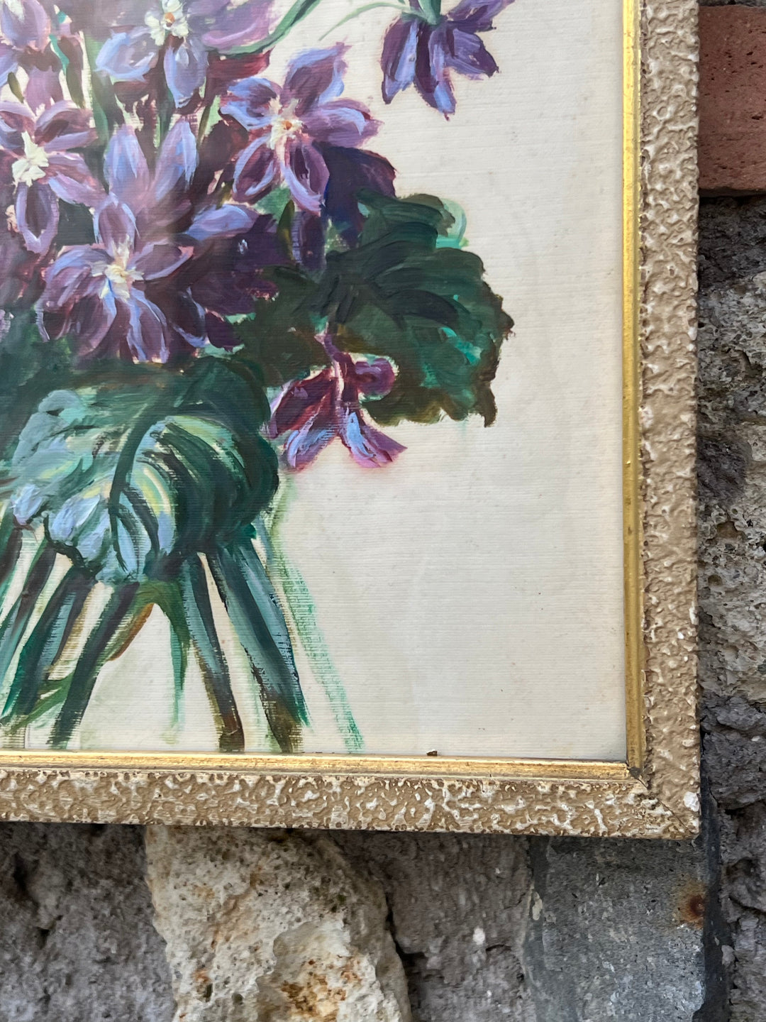 Quadro narciso violette dipinti a tempera