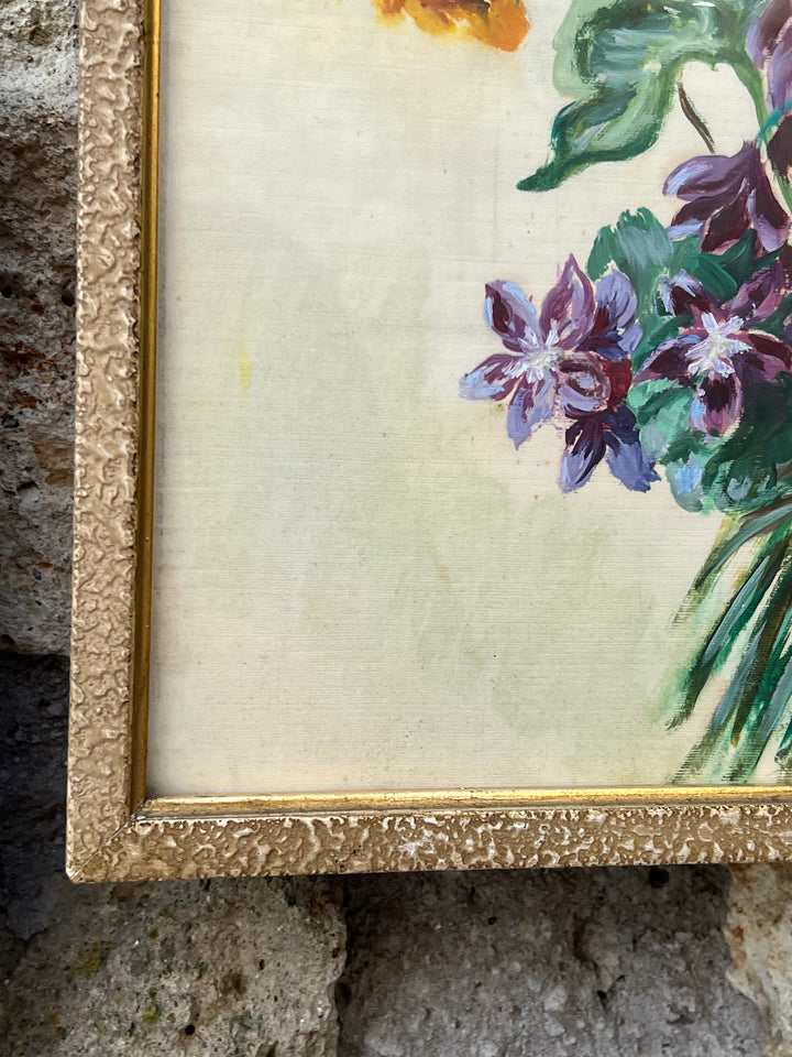 Quadro narciso violette dipinti a tempera