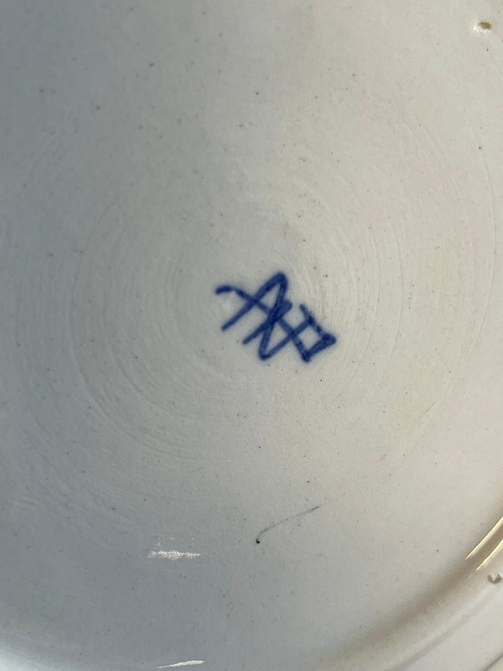 Set di 8 Piatti in Ceramica Dipinta – Manifattura Nove, Decoro Blu Cobalto