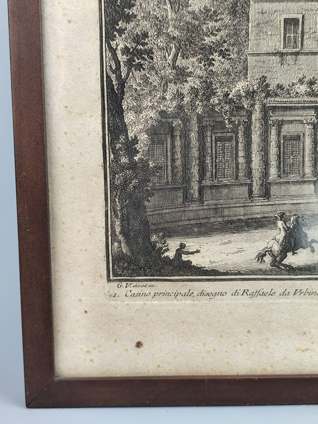 Incisione originale del XVIII secolo di Giuseppe Vasi – Villa Madama fuori Porta Angelica