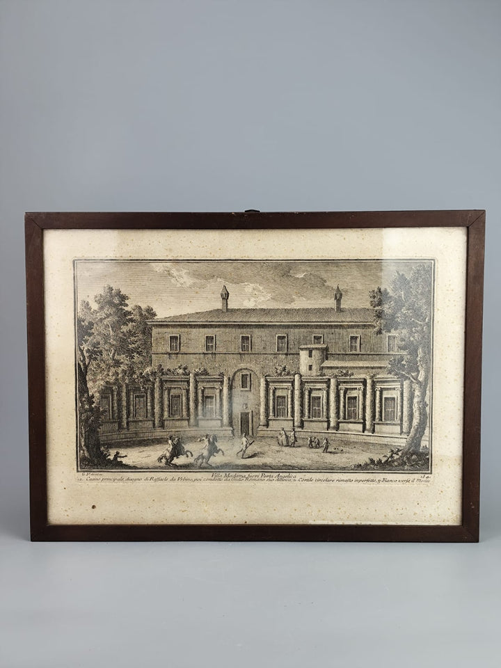 Incisione originale del XVIII secolo di Giuseppe Vasi – Villa Madama fuori Porta Angelica