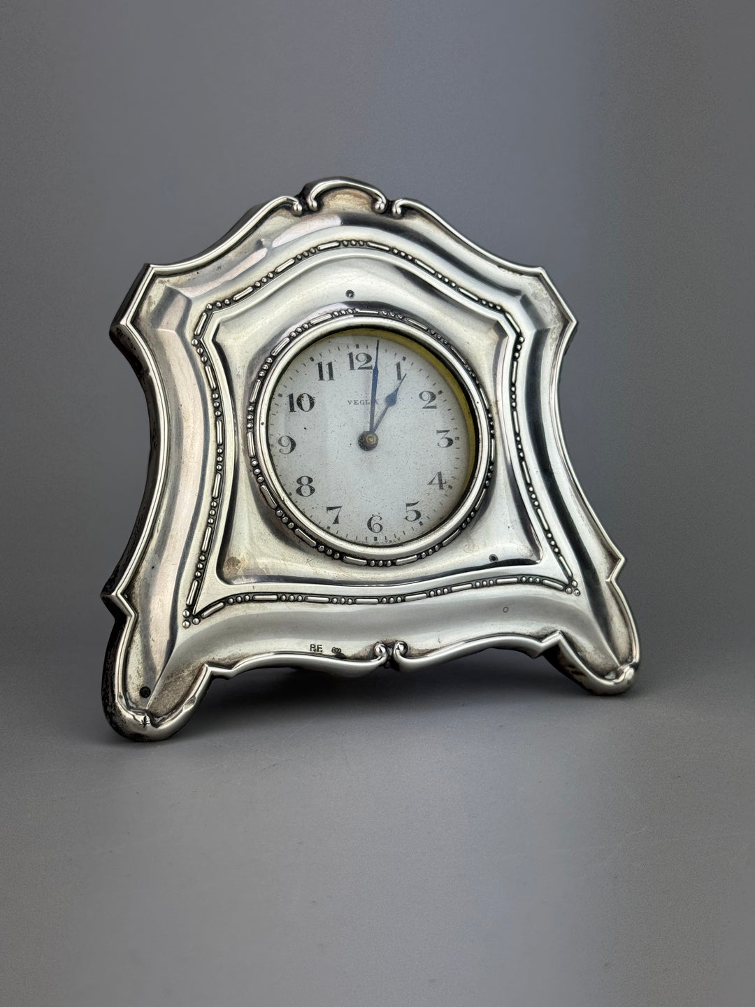 Sveglia da tavolo Veglia in argento 800 vintage