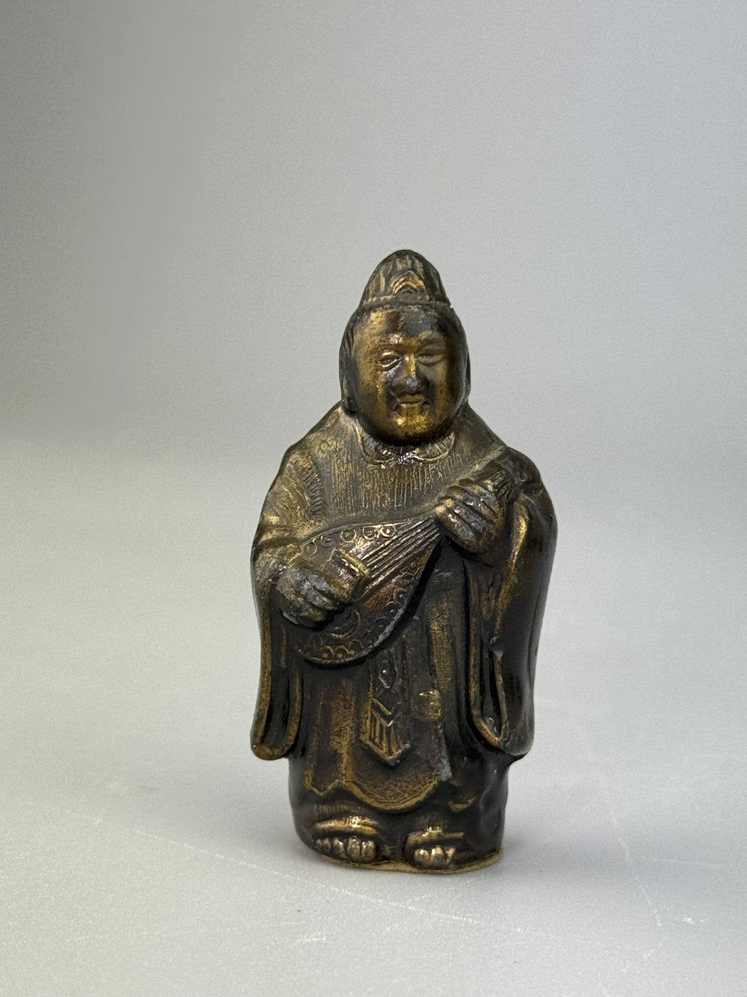 Set di 7 Shichi Fukujin in bronzo Divinità della Fortuna Giapponesi XX secolo