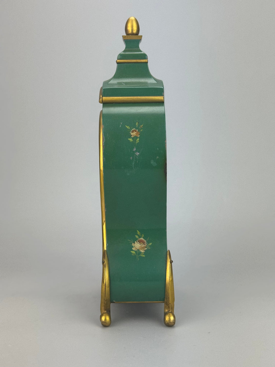 Orologio da Tavolo Luxor Swiss Made Verde e Oro Stile Rococò Vintage