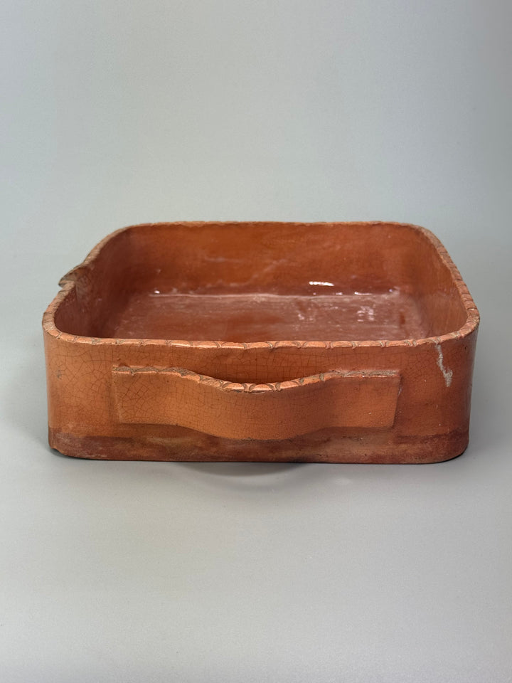 Pirofila in terracotta con manici vintage produzione artigianale