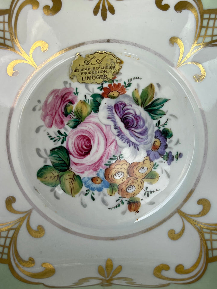 Svuotatasche in porcellana decorata stile Limoges, anni '50