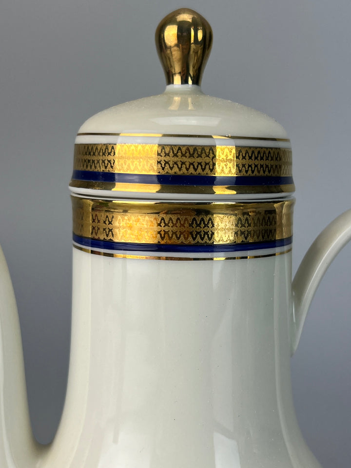 Servizio da caffè dodici persone Seltmann Bavaria bordo oro e blu