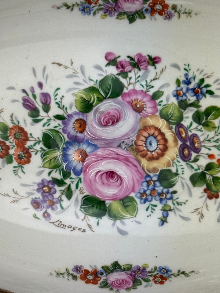Svuotatasche vintage Limoges France in porcellana dipinta a mano