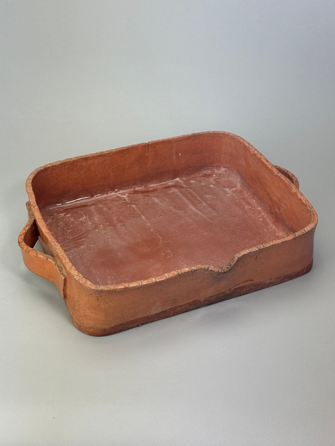 Pirofila in terracotta con manici vintage produzione artigianale