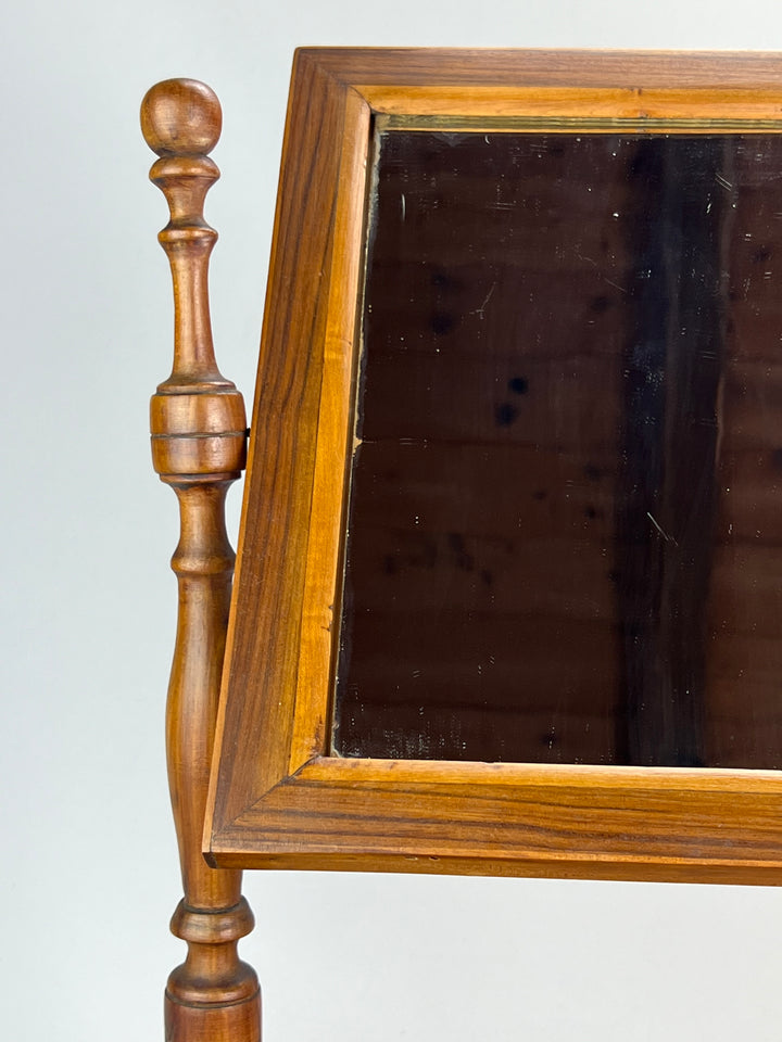 Toletta da Tavolo Antica in Legno – Specchio Orientabile e Cassetto Sottostante