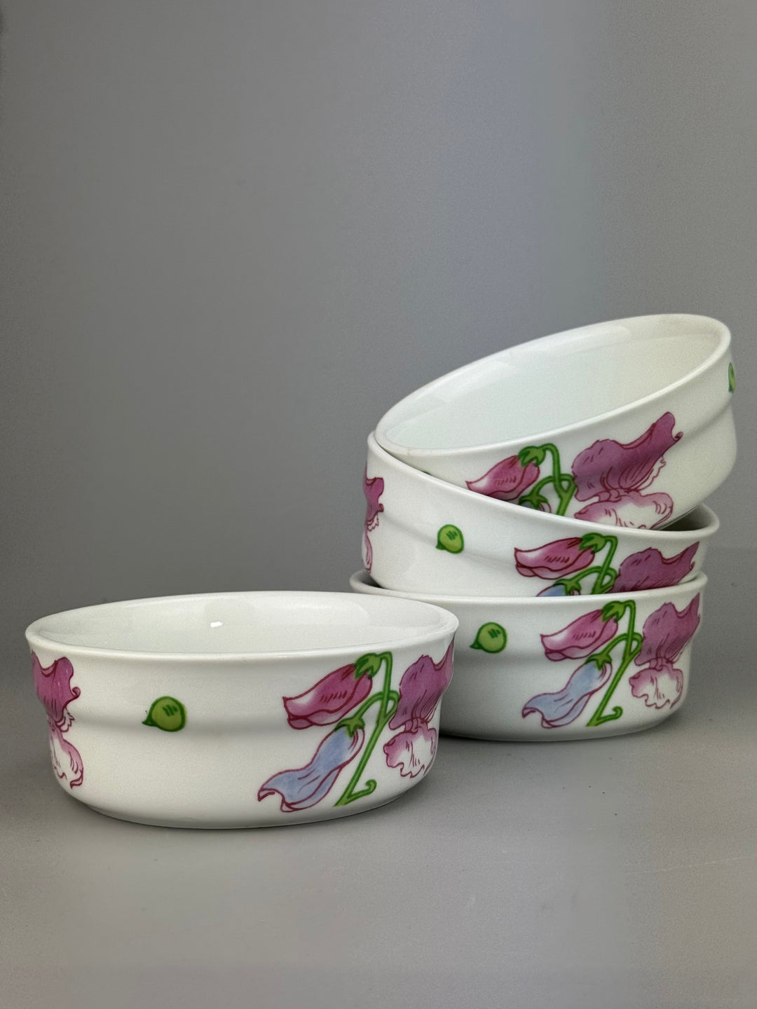 Set di 8 ciotoline Ginori in porcellana decoro floreale pisello odoroso