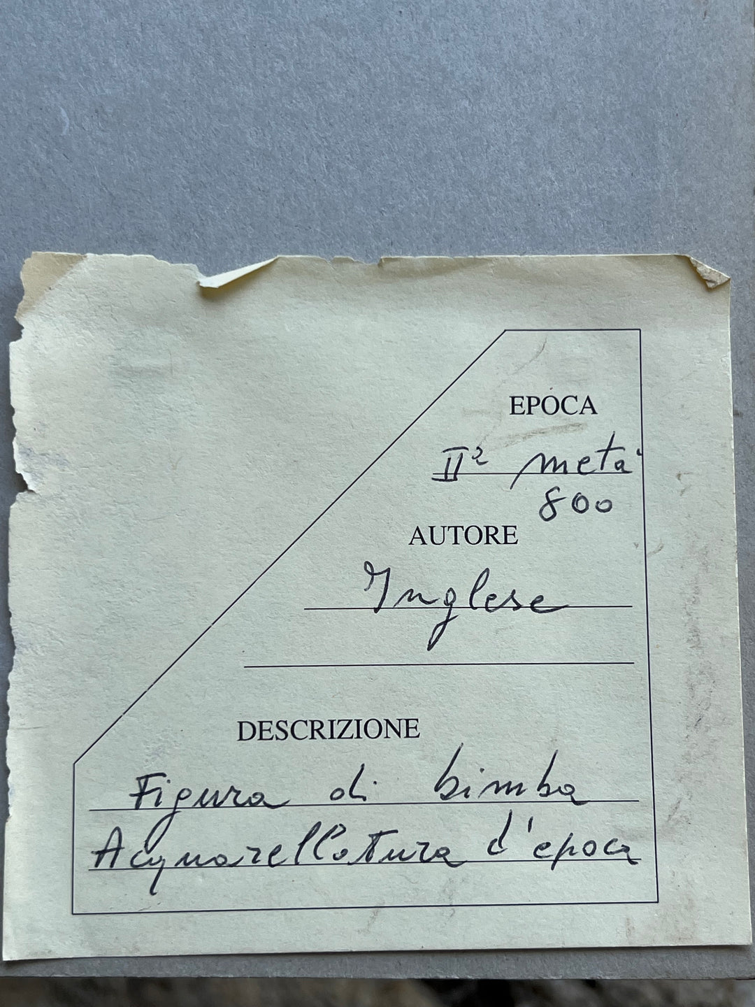 Disegno Figura bimba acquarello '800