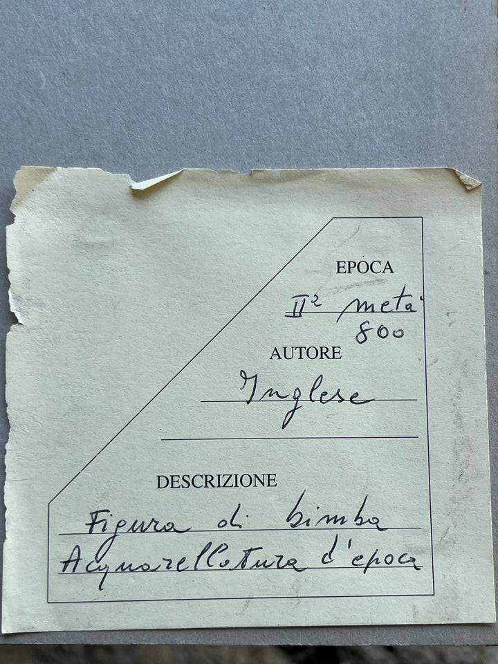 Disegno Figura bimba acquarello '800