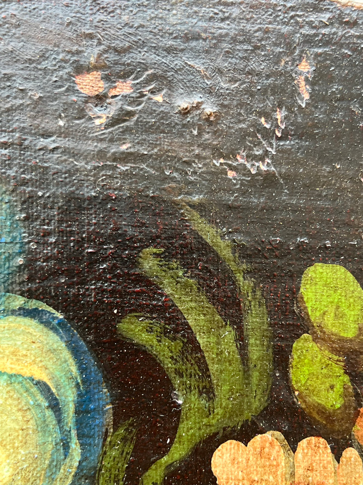 Coppia Quadri Bouquet olio su tela primi '900