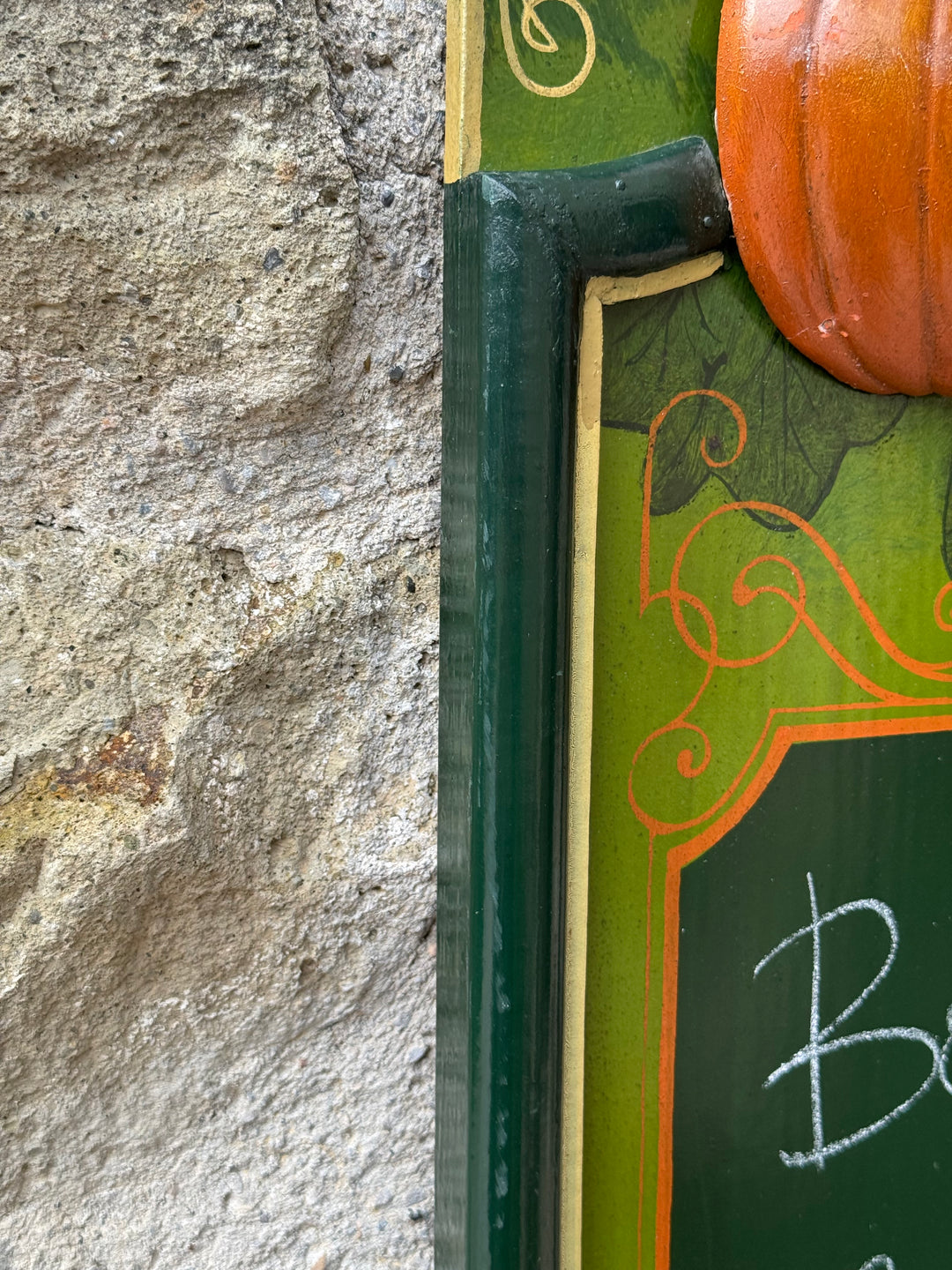 Pannello decorativo “French Garden” con lavagna con zucche in rilievo stile country chic