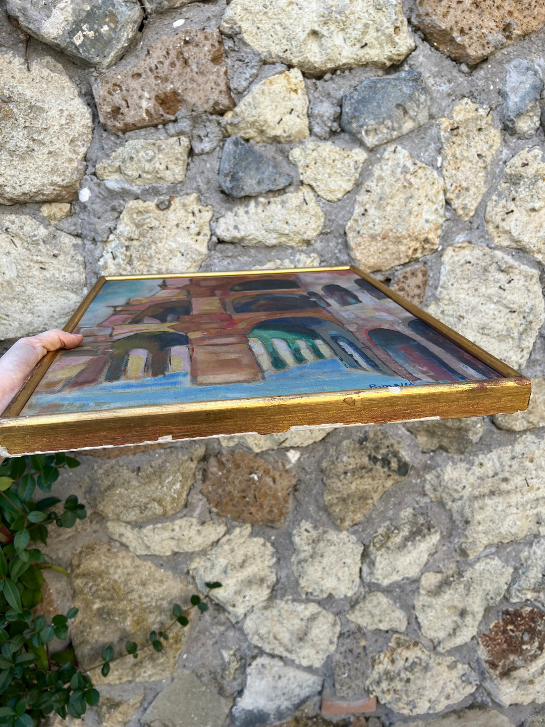 Quadro olio su tela Renato Rimassa, Fuga d’Archi (1958)