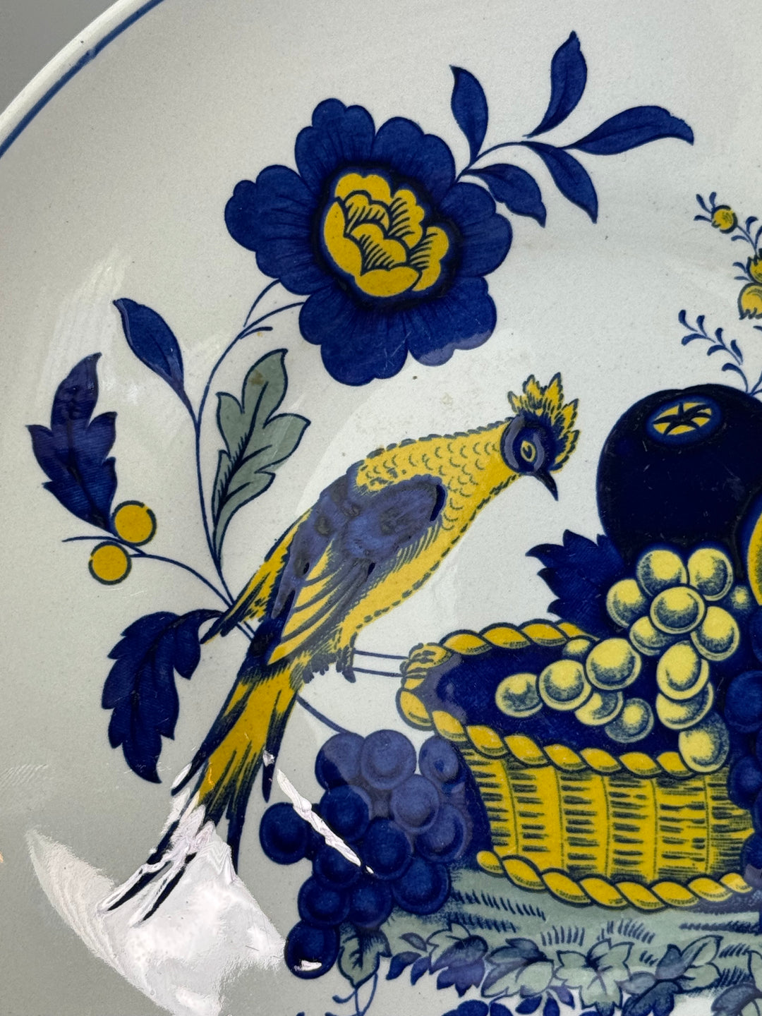 Piatto decorativo ceramica Spode decoro"Blue Bird"