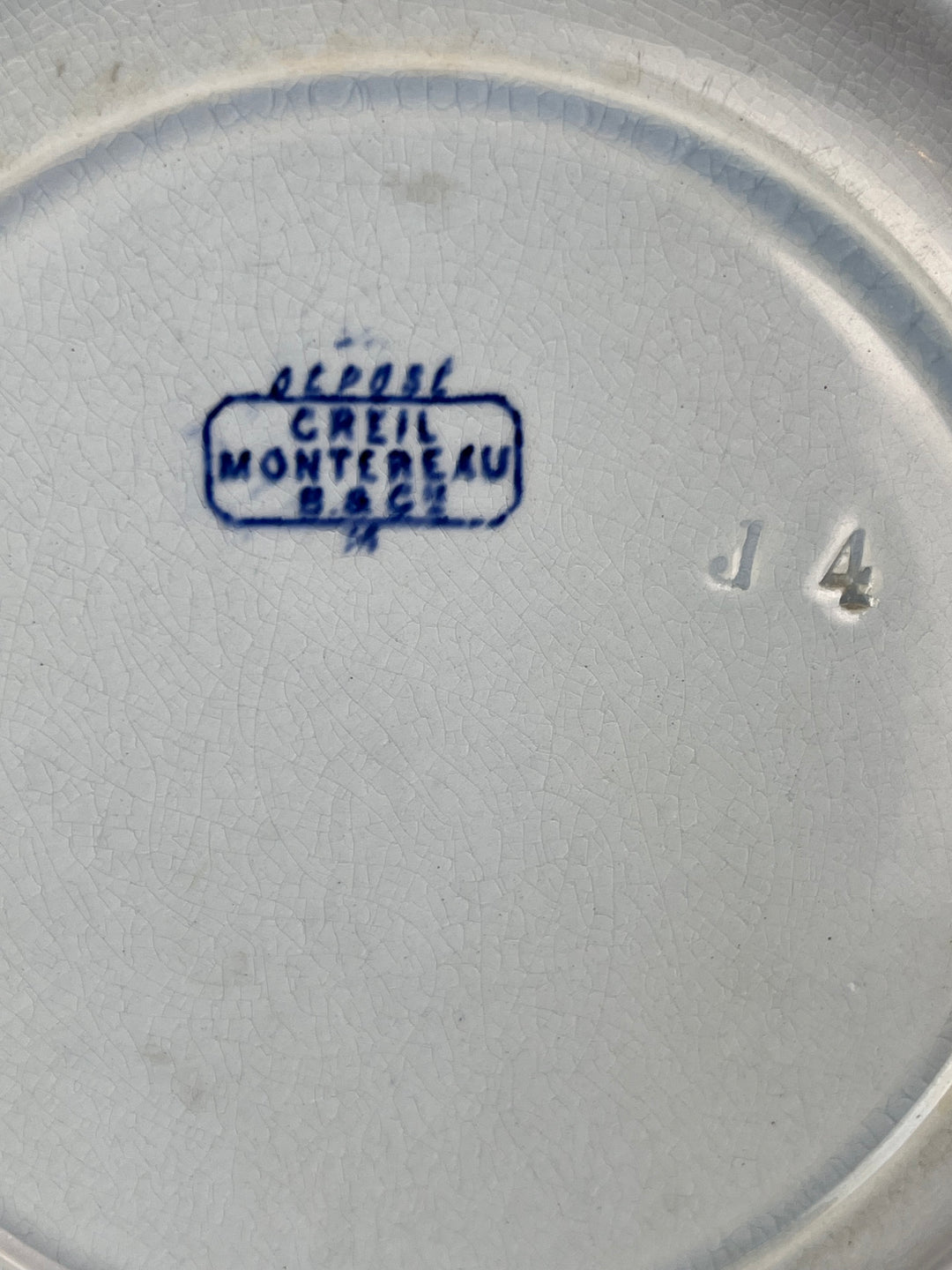 Piatto Creil Montereau in Terraglia Decorazione Blu – XIX secolo