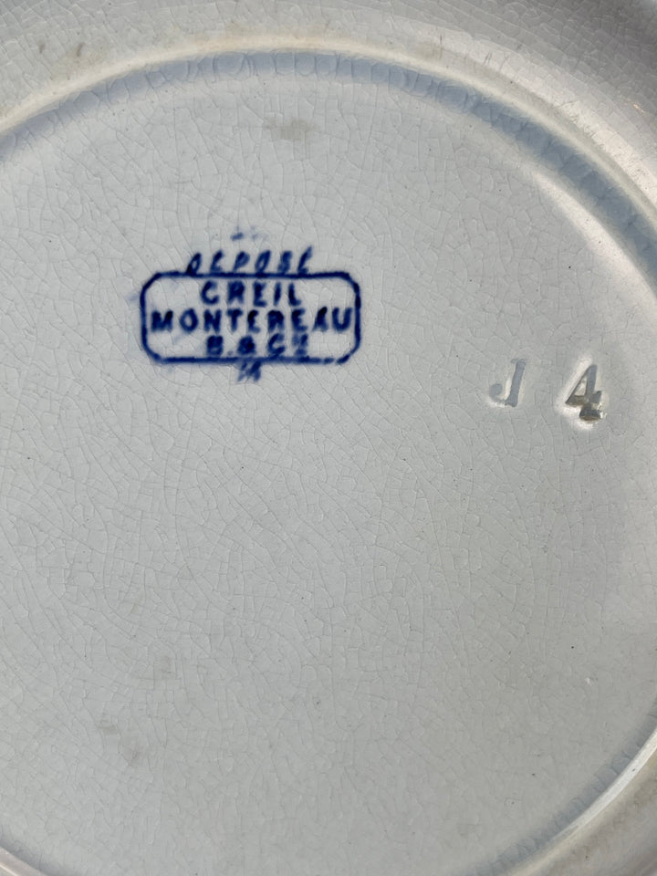 Piatto Creil Montereau in Terraglia Decorazione Blu – XIX secolo