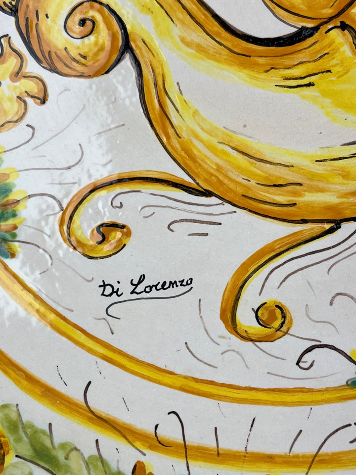 Piatto da parete ceramica dipinta Cerreto Sannita