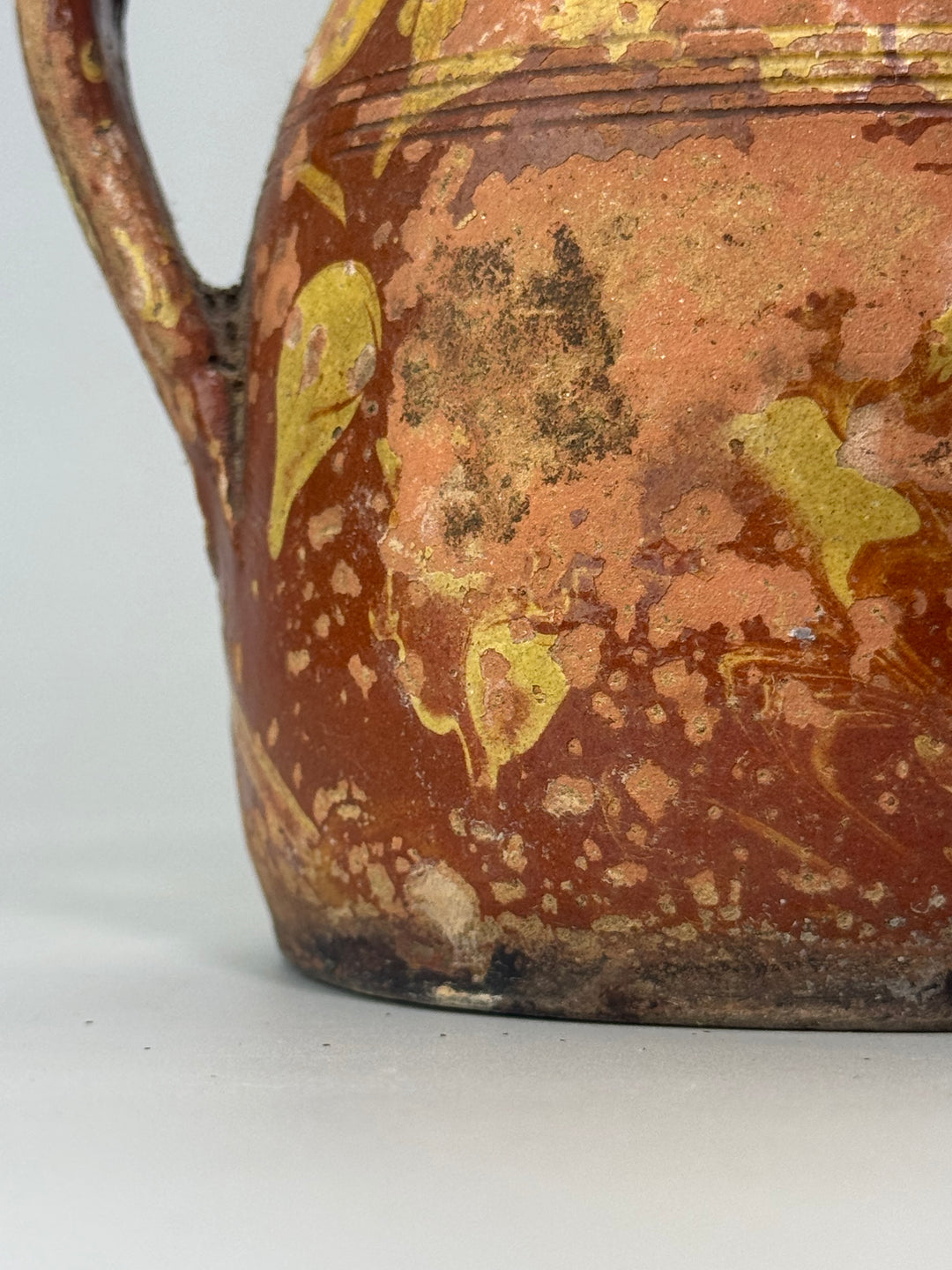 Brocca antica in terracotta smaltata rustica Ceramica Popolare