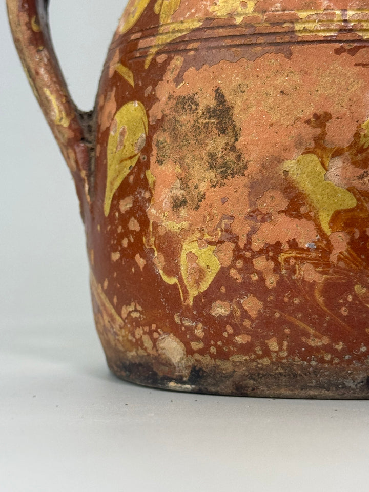 Brocca antica in terracotta smaltata rustica Ceramica Popolare