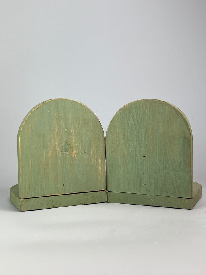 Fermalibri in Legno con Galline – Artigianato Country Vintage