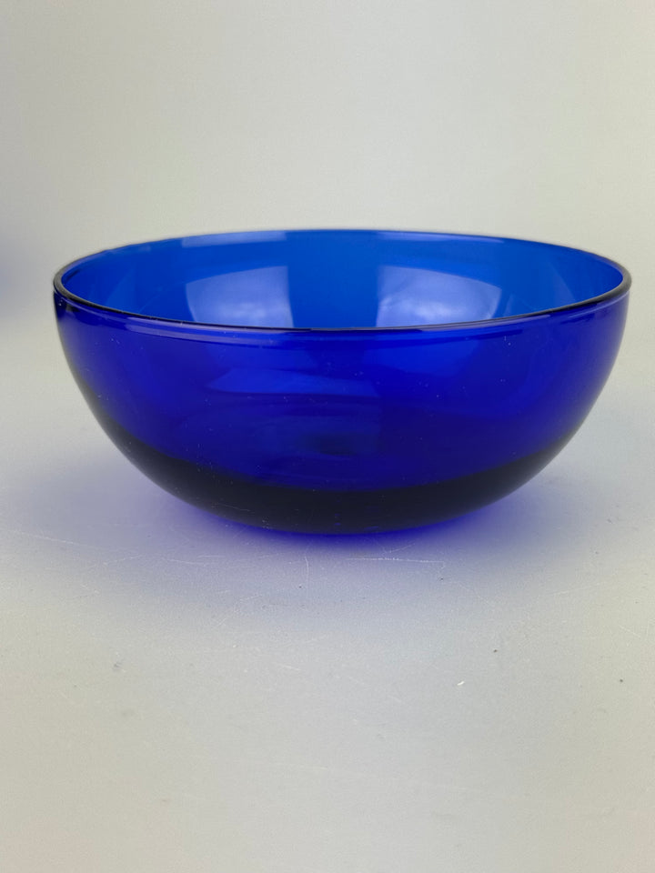 Set di 10 ciotoline in vetro blu cobalto anni ’70