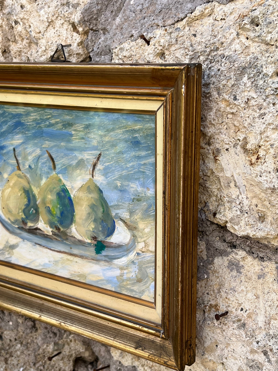 Dipinto a olio su tavola Natura morta con pere