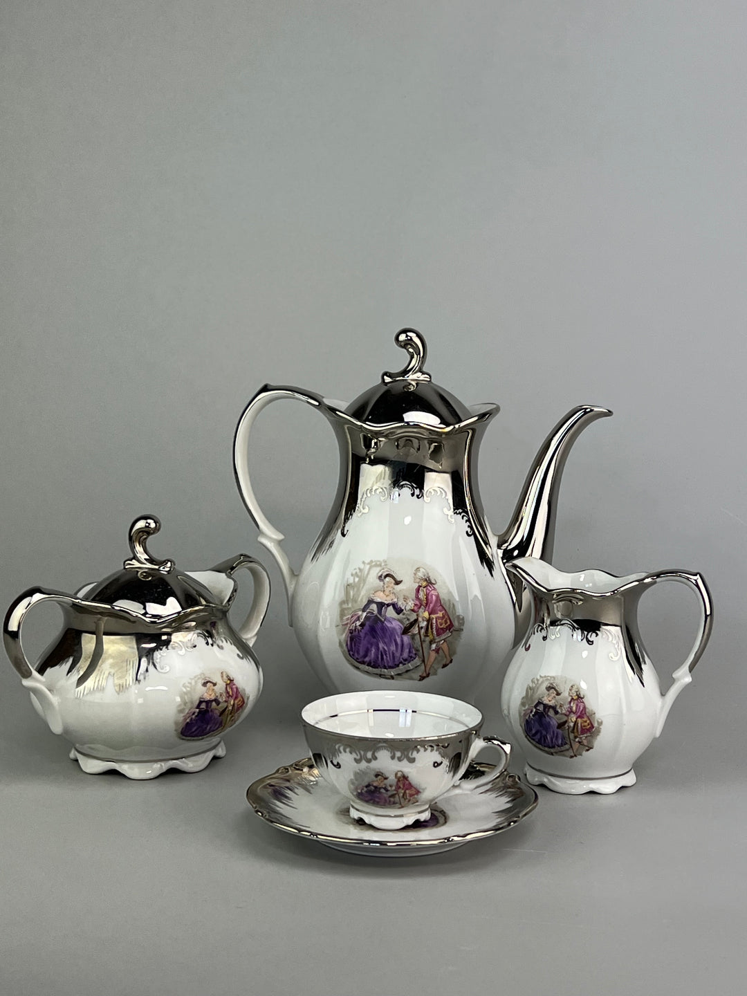 Servizio da caffè Bavaria da dodici persone decoro argentato