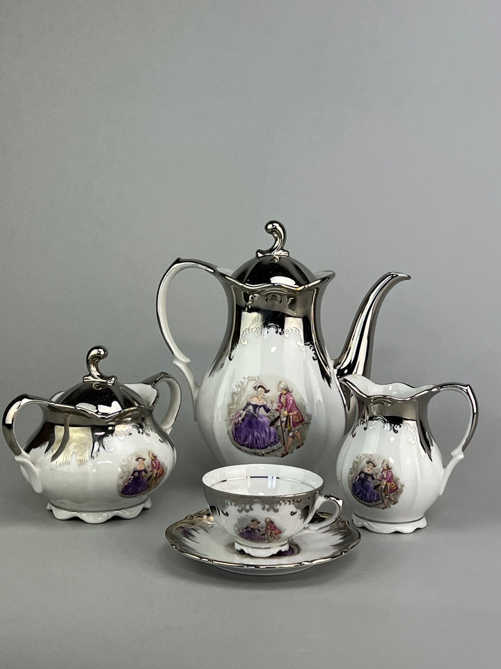 Servizio da caffè Bavaria da dodici persone decoro argentato