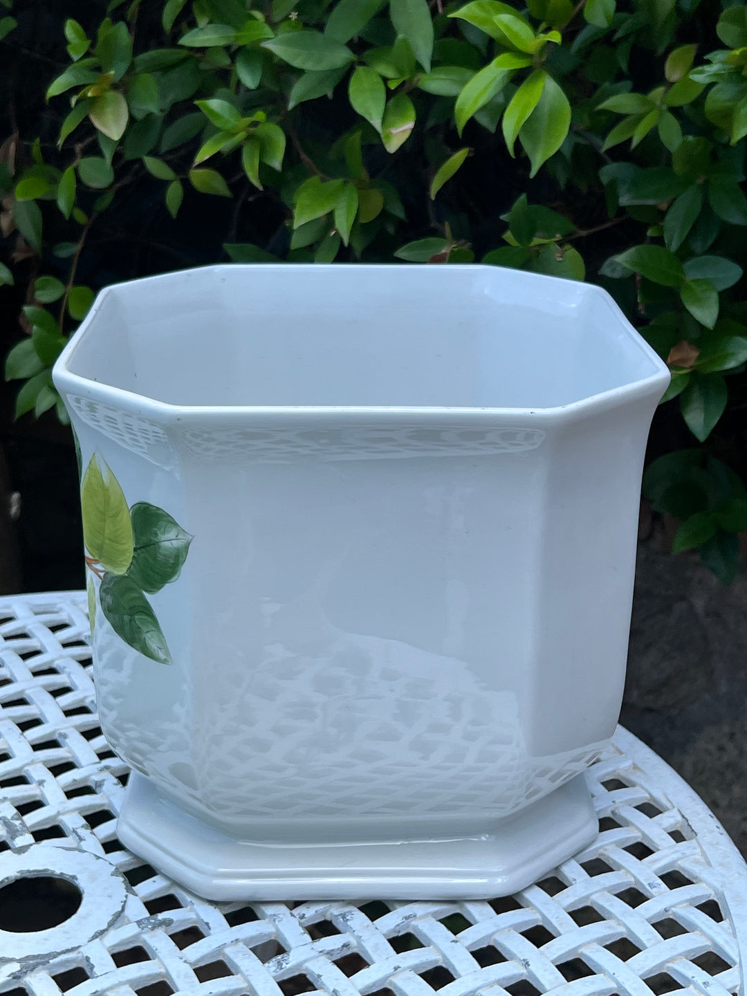 Cachepot in ceramica d’Este decoro con pomodori, anni ’80