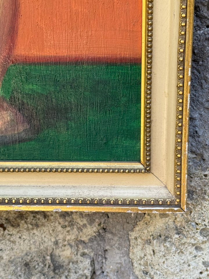 Quadro Olio su Tavola "Bouquet di Fiori" con cornice dorata