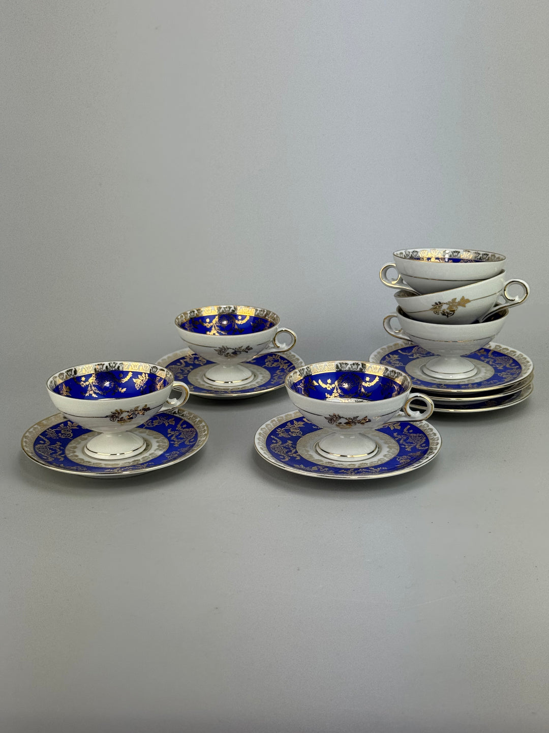 Set di 10 tazzine da caffè in porcellana Bremer & Schmidt scena galante