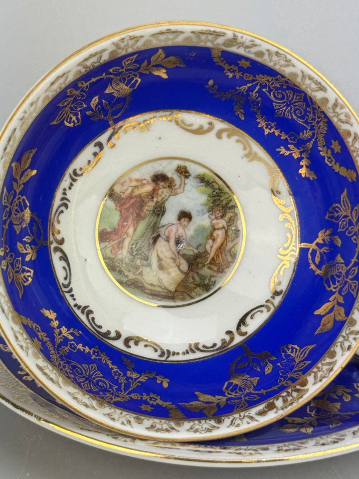 Set di 10 tazzine da caffè in porcellana Bremer & Schmidt scena galante