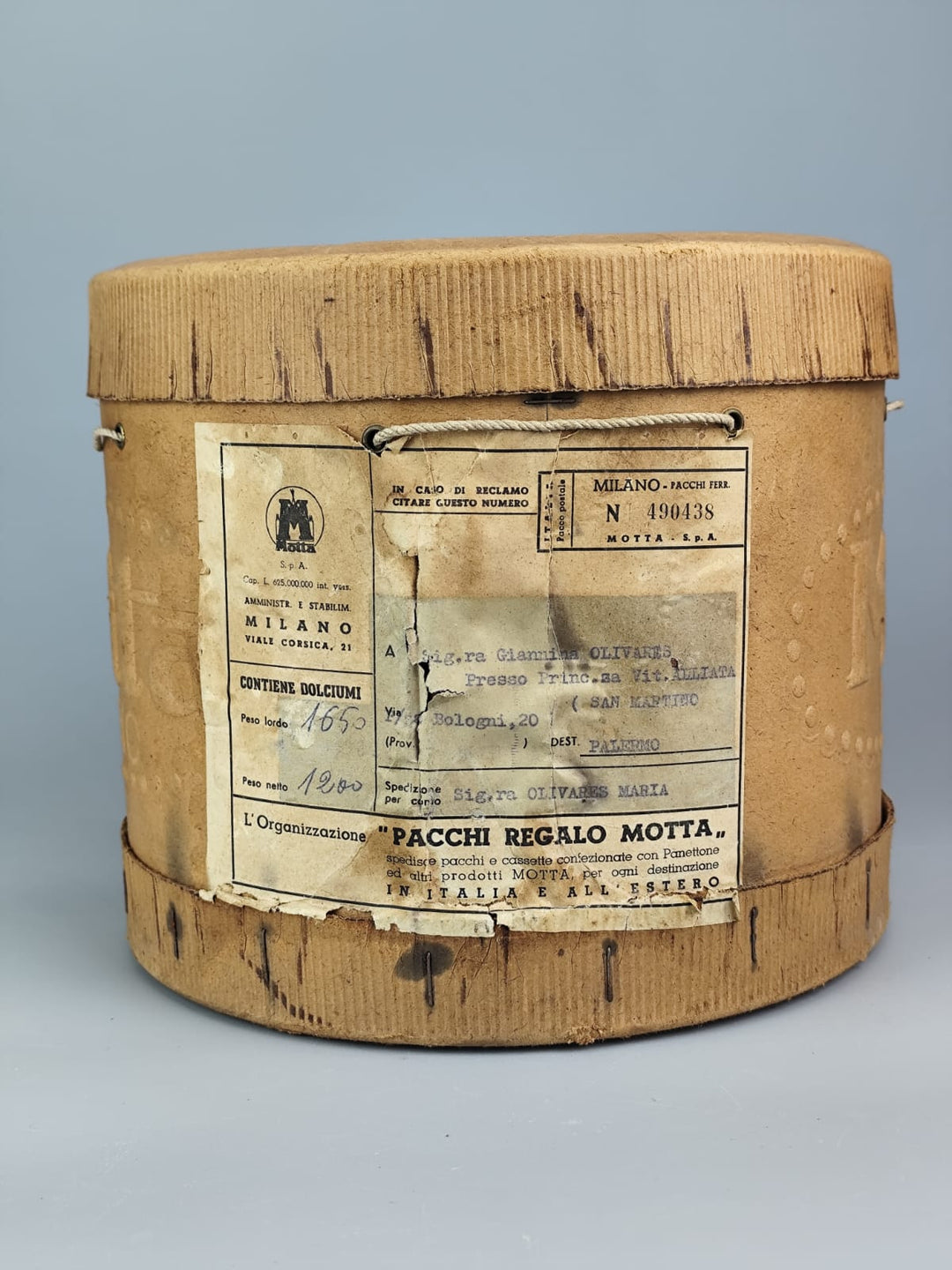 Scatola Vintage Panettone Motta – Milano, Anni ’60 in Cartone Pressato