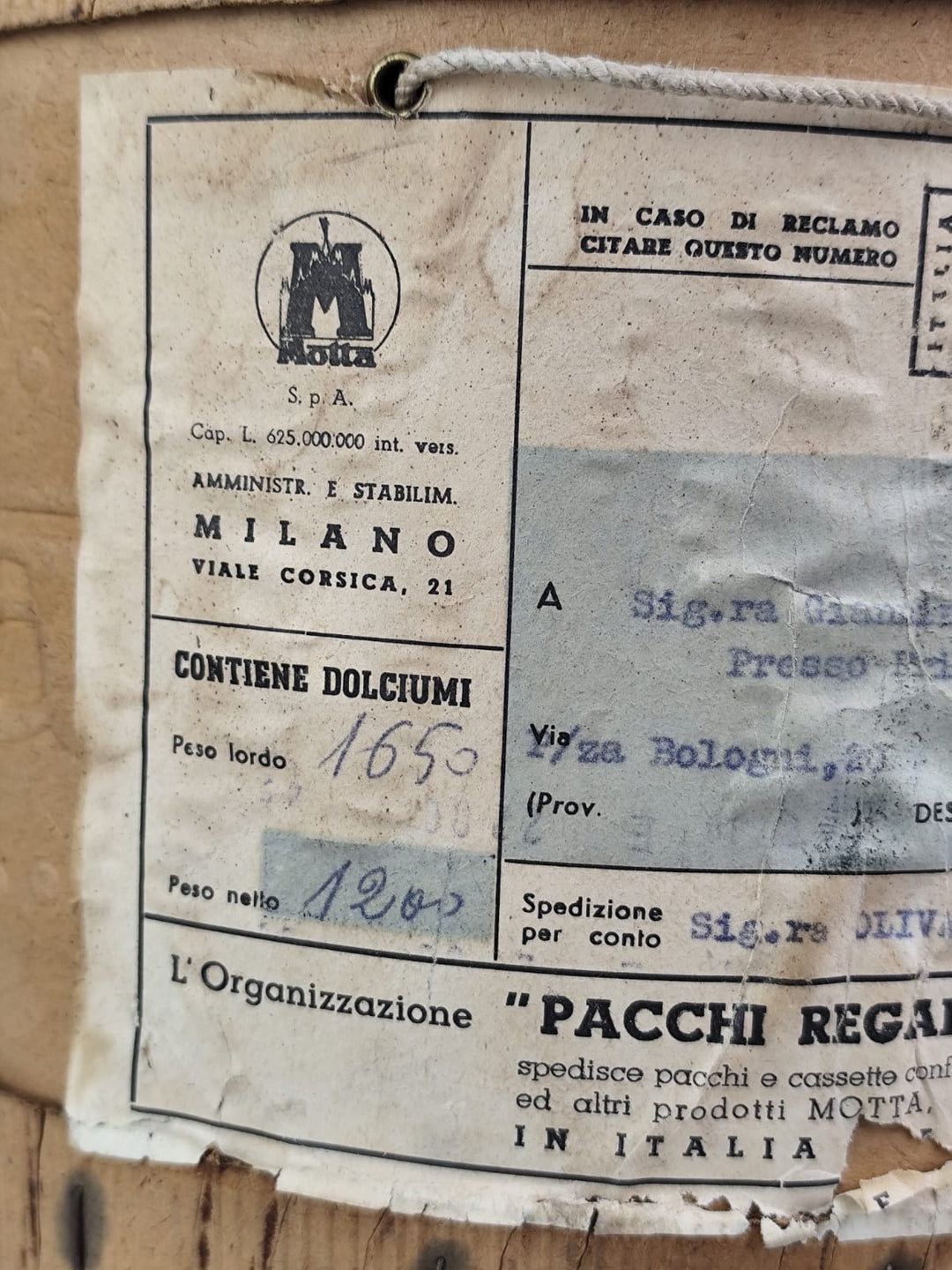 Scatola Vintage Panettone Motta – Milano, Anni ’60 in Cartone Pressato
