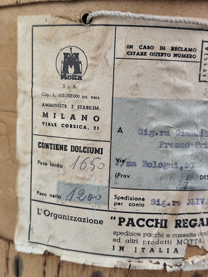 Scatola Vintage Panettone Motta – Milano, Anni ’60 in Cartone Pressato
