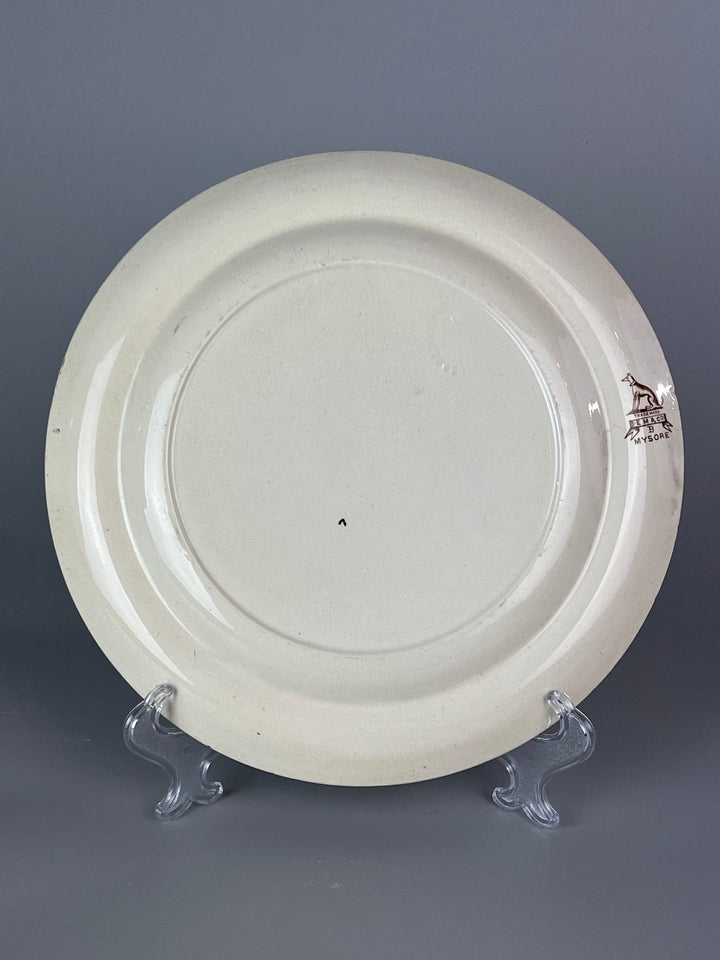 iatto Antico Edge Malkin & Co – Decoro “Mysore” in Transferware Seppia, Fine ‘800