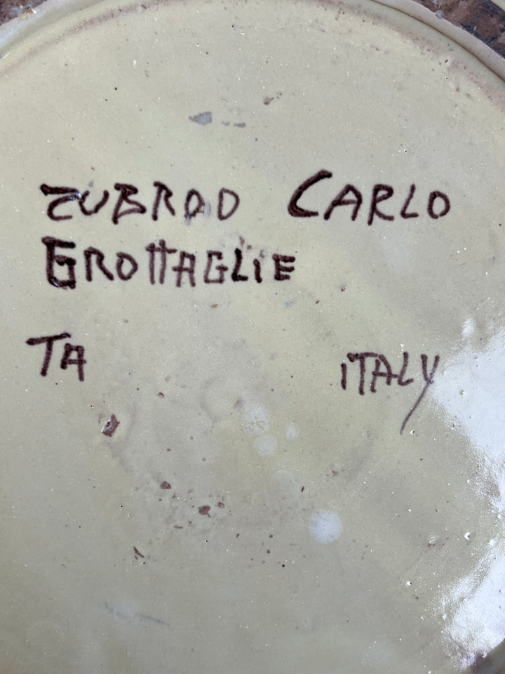 Piatto da parete ceramica Carlo Zubrod Grottaglie
