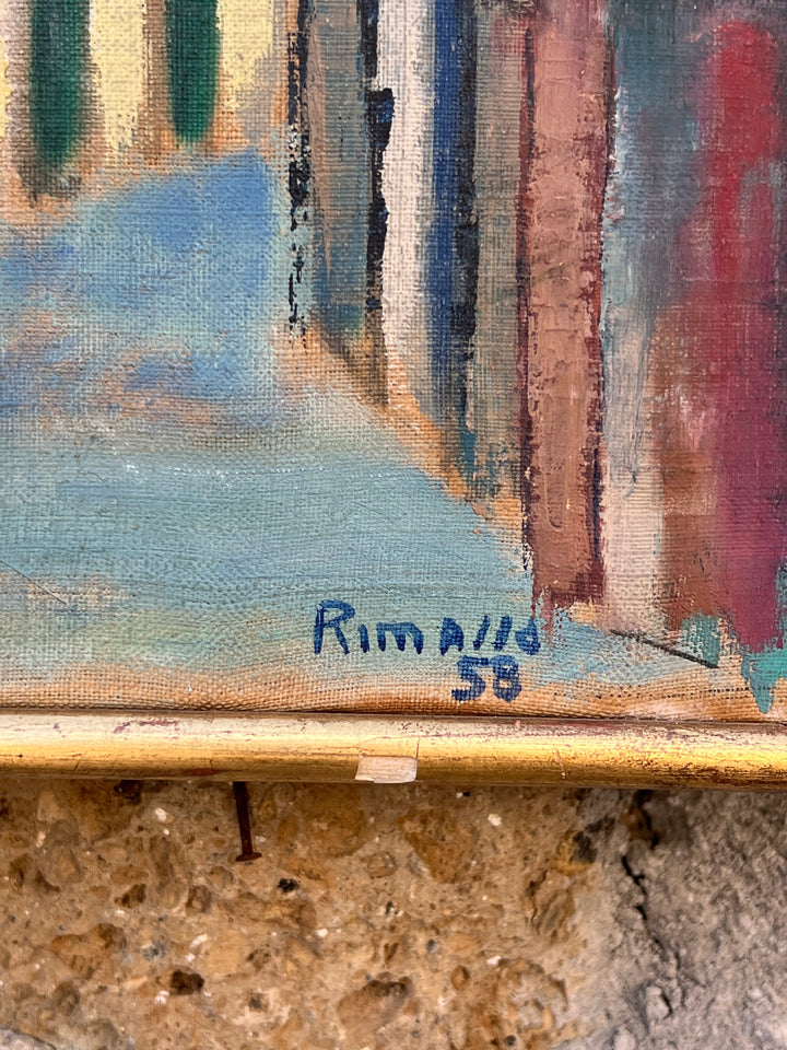 Quadro olio su tela Renato Rimassa, Fuga d’Archi (1958)