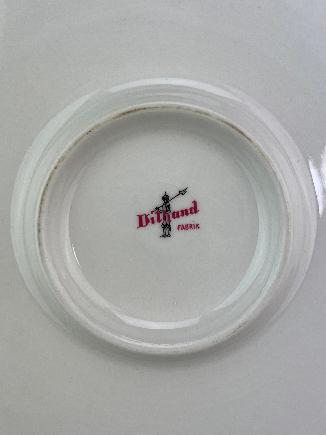 Servizio di piatti 12 persone vintage Dilhand Fabrik fiori celesti e bordo dorato