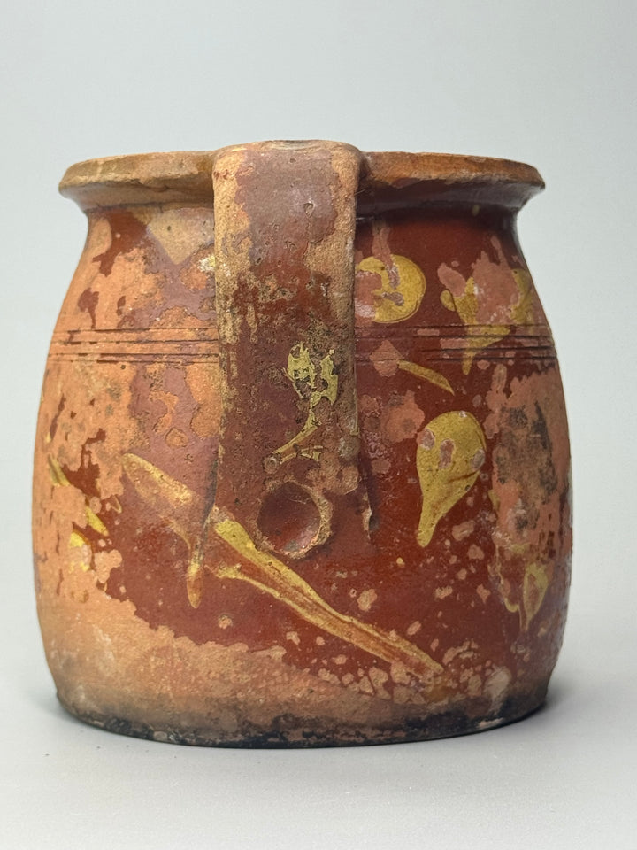 Brocca antica in terracotta smaltata rustica Ceramica Popolare